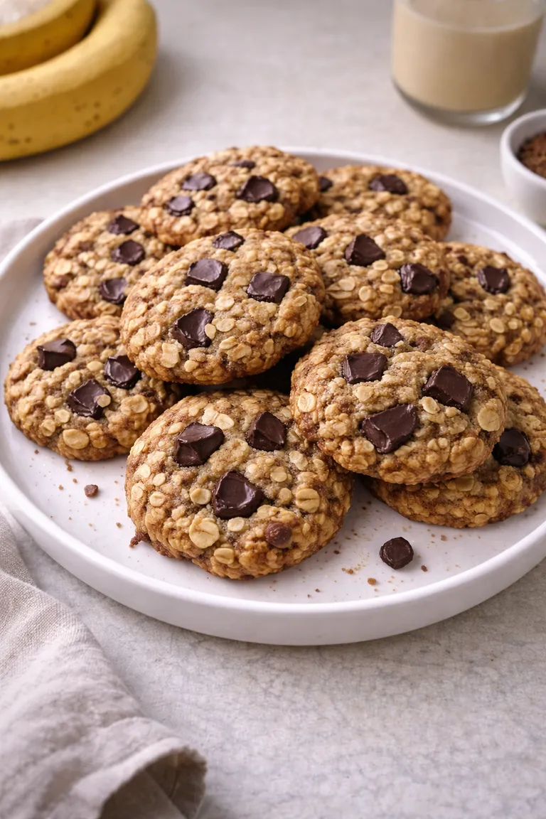 Sunde cookies med banan og peanutbutter
