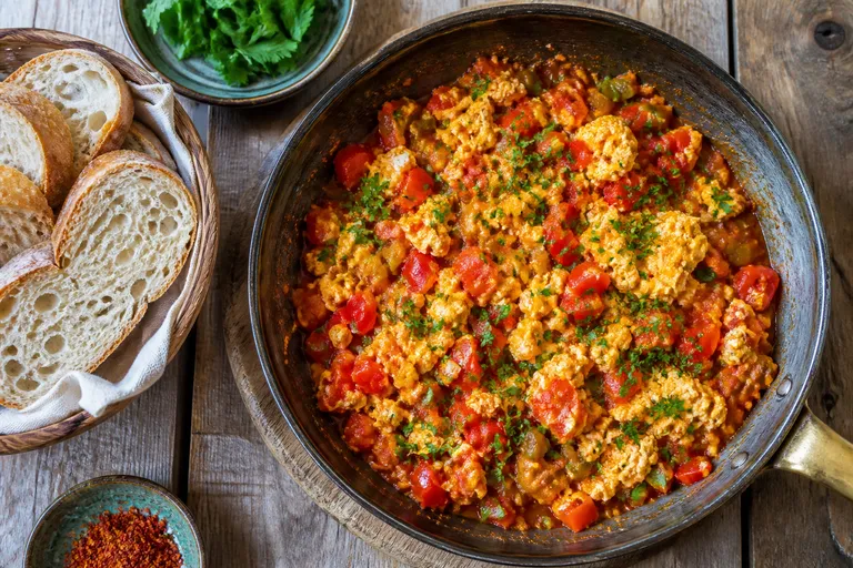 Menemen – türkische Eier mit Tomaten und Paprika