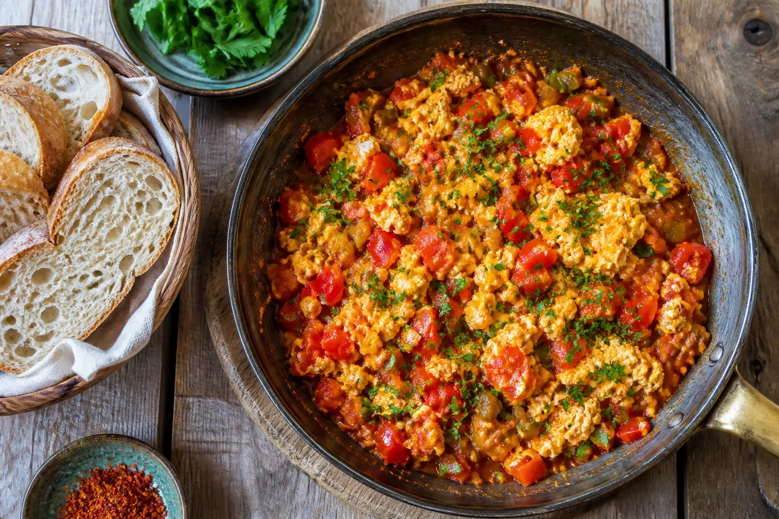 Menemen – tyrkiske æg med tomat og peber