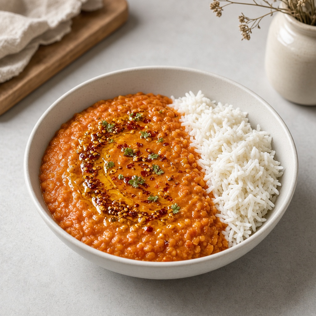 Dal de lentilles corail à la mijoteuse