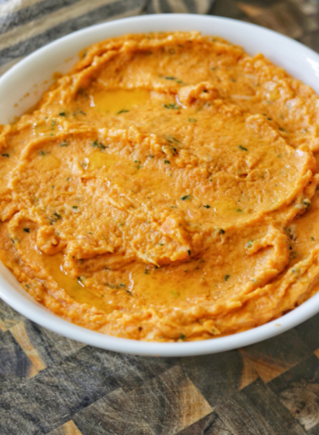 Roasted Garlic and Herb Whipped Sweet Potatoes Recipe
