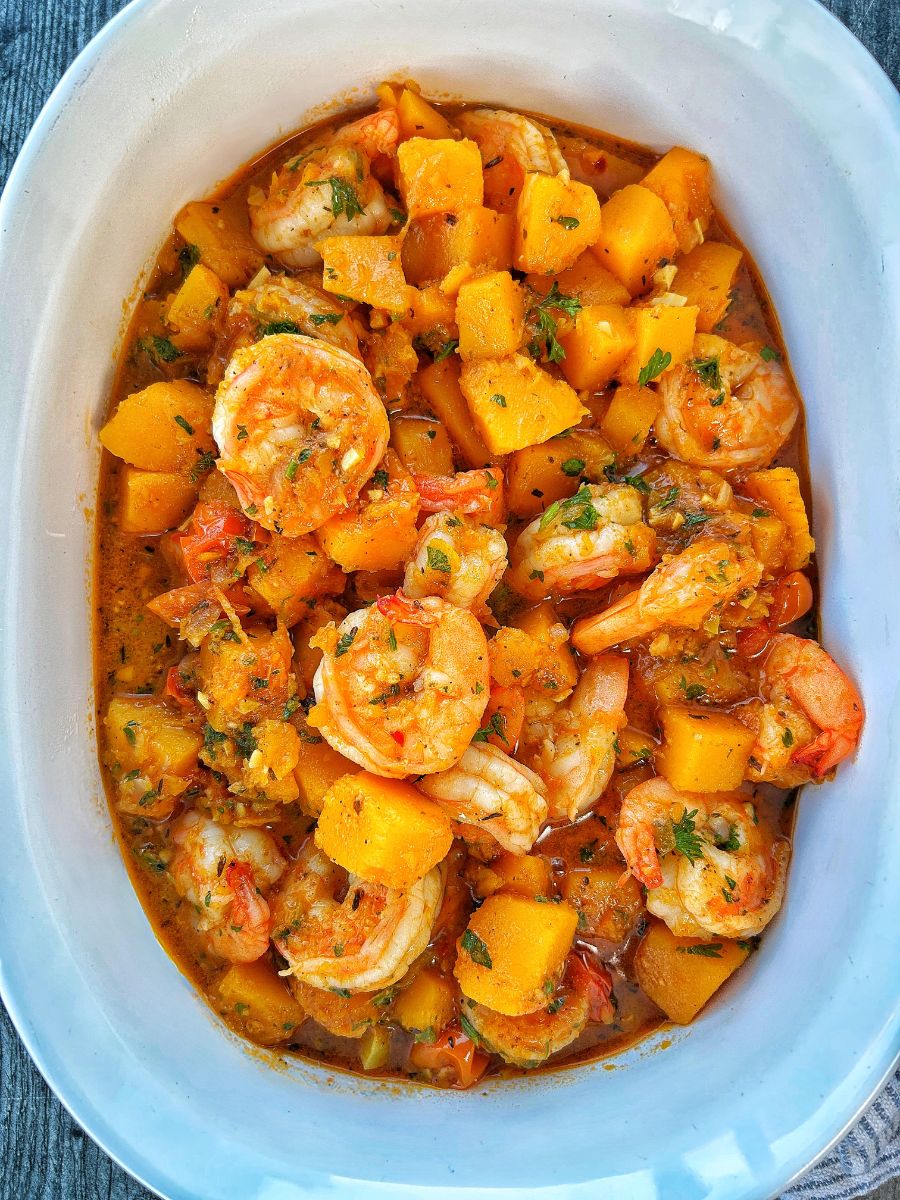 Hearty Butternut Squash & Shrimp Stew (Guyanese Style)