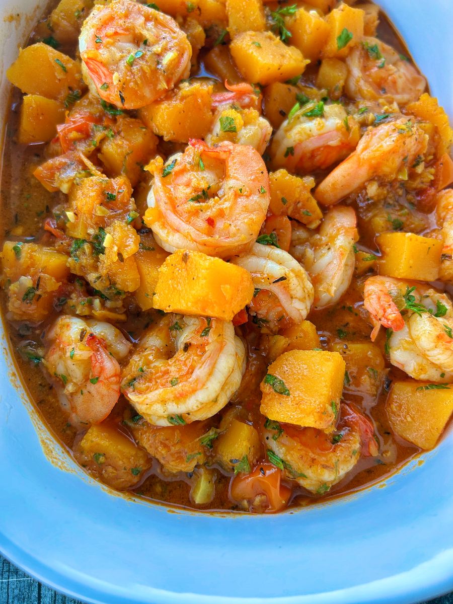 Hearty Butternut Squash & Shrimp Stew (Guyanese Style)