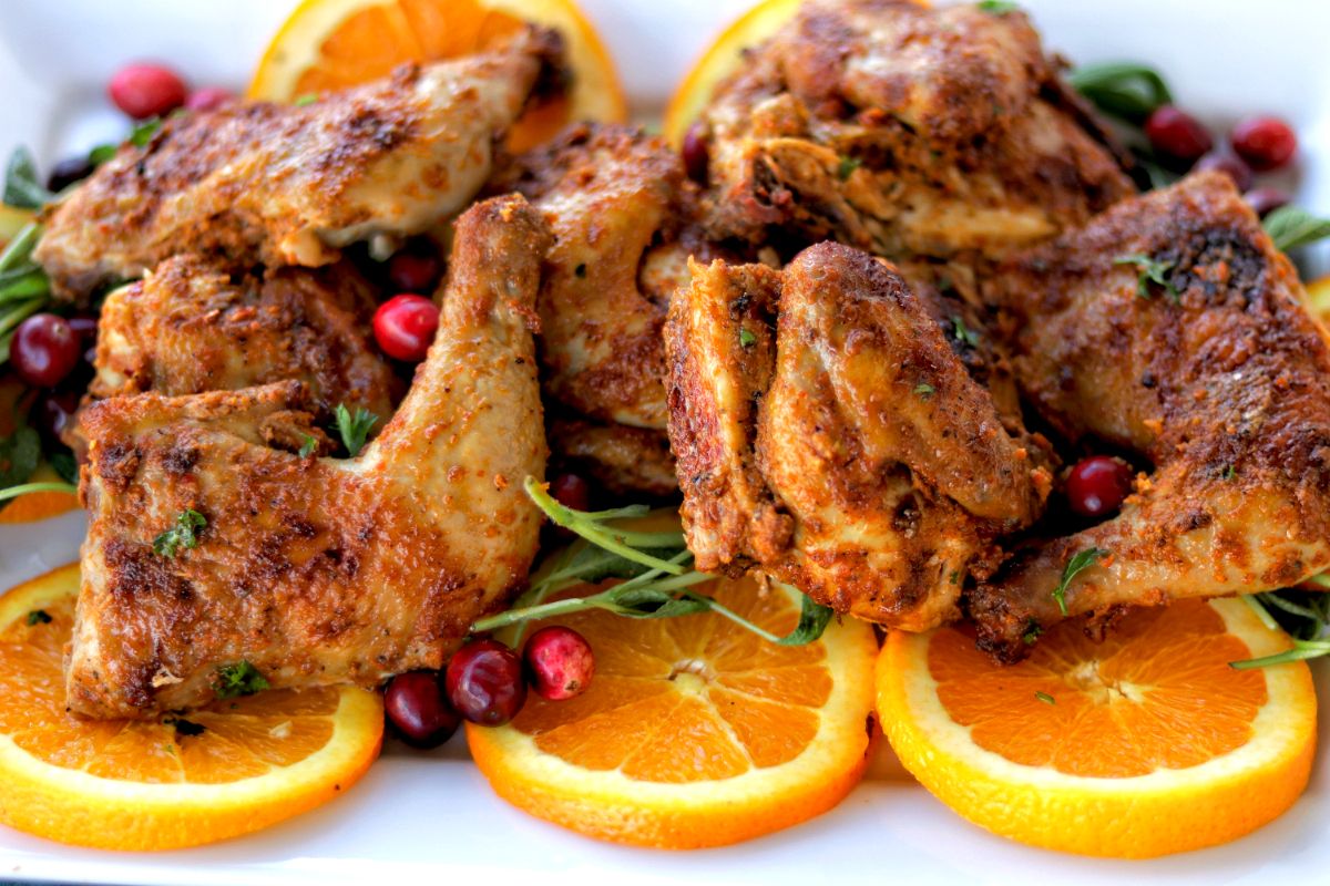 Spicy Peri-Peri Spatchcocked Cornish Hens