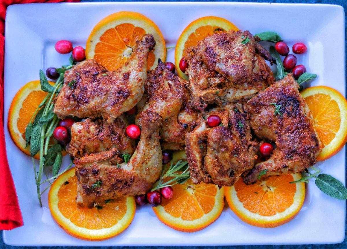 Spicy Peri-Peri Spatchcocked Cornish Hens