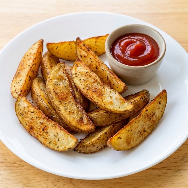 Papas gajo con catsup