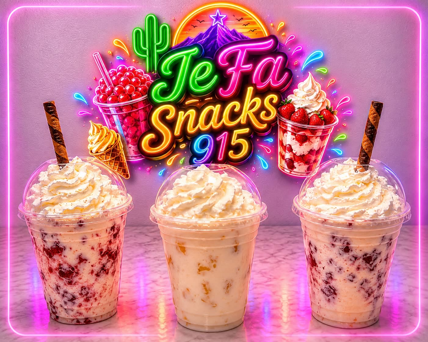Fresas y Mangos con Crema Congelados