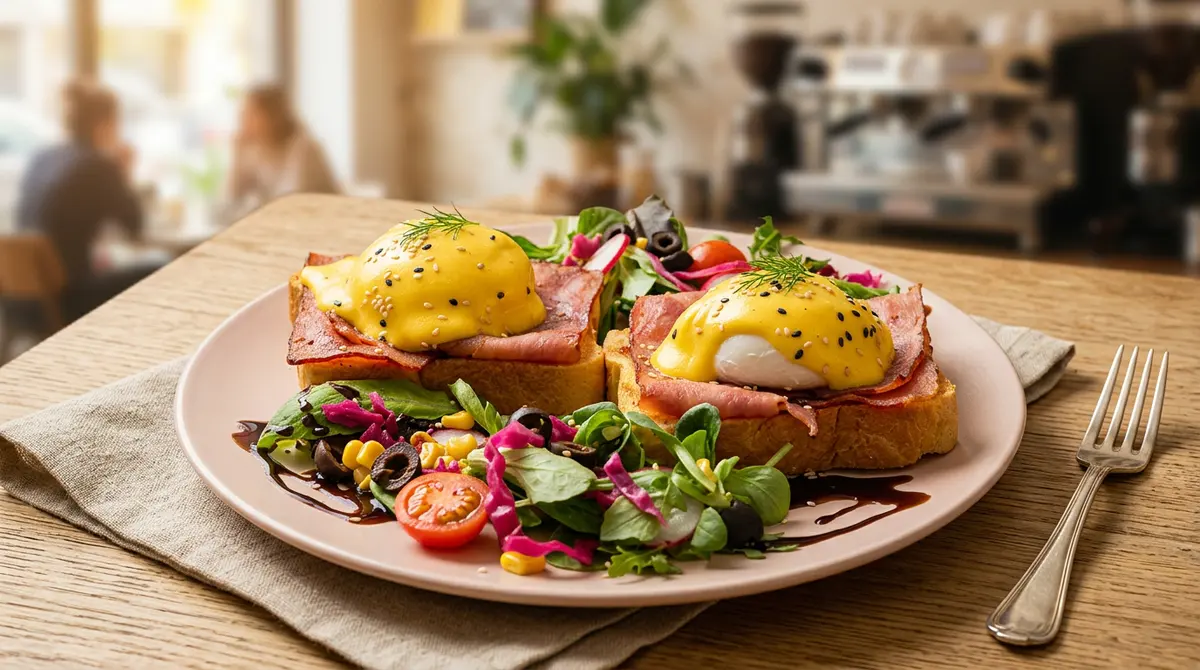 2x1 huevos Benedict en Costanza Cafe