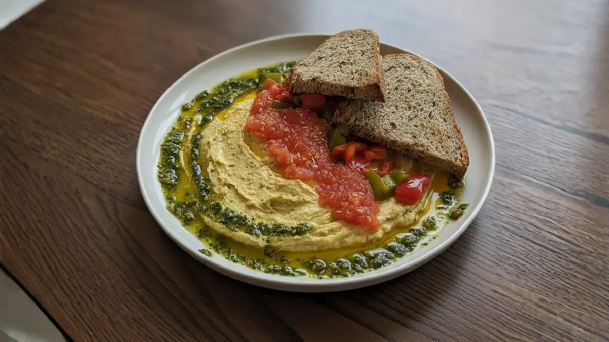 2x1 Hummus con verduras y pan de masa madre en Chachara