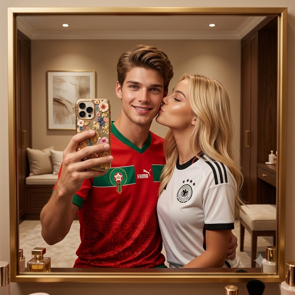 🇩🇪 Germany × 🇲🇦 Morocco Couple AI prompt artwork