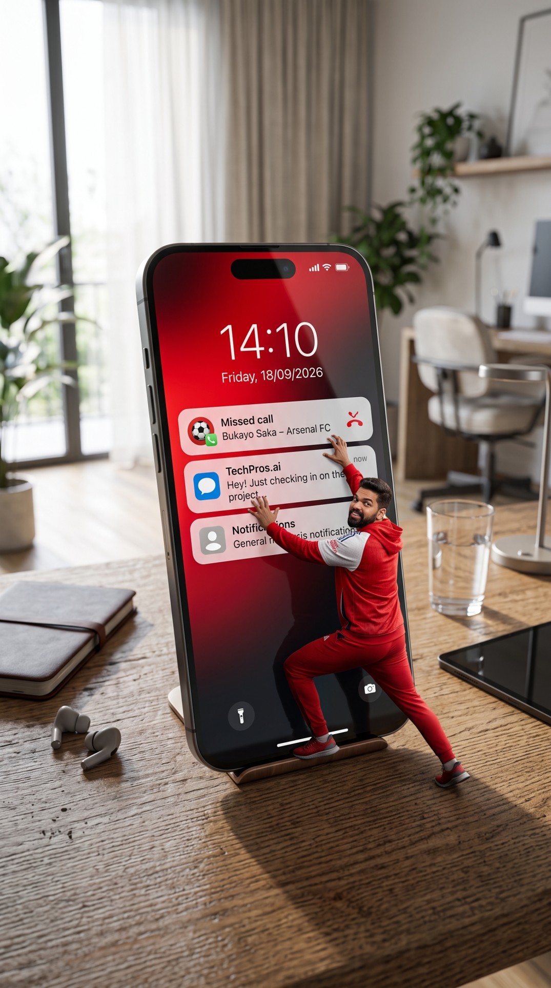Arsenal FC – Bukayo Saka Missed Call AI prompt artwork