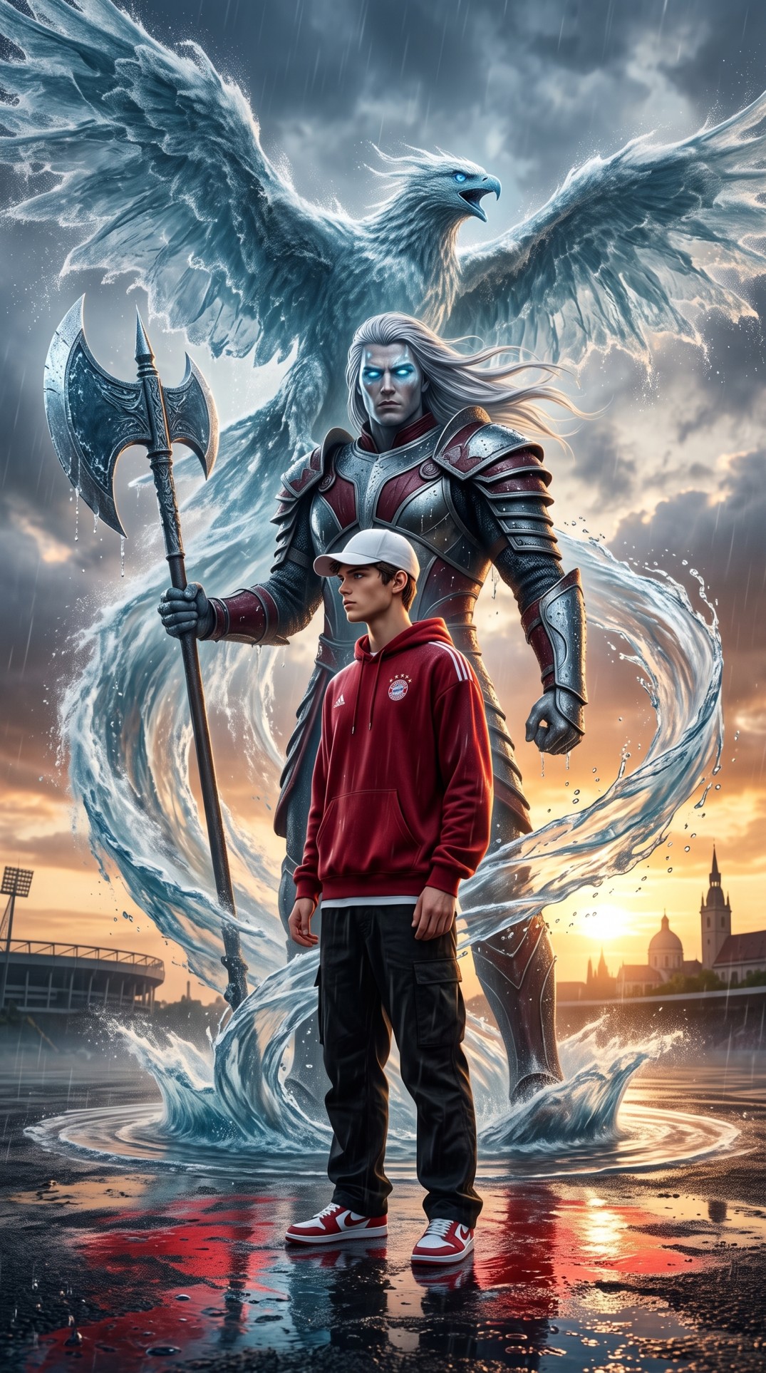 Bayern Munich — Icy Red Water Guardian AI prompt artwork