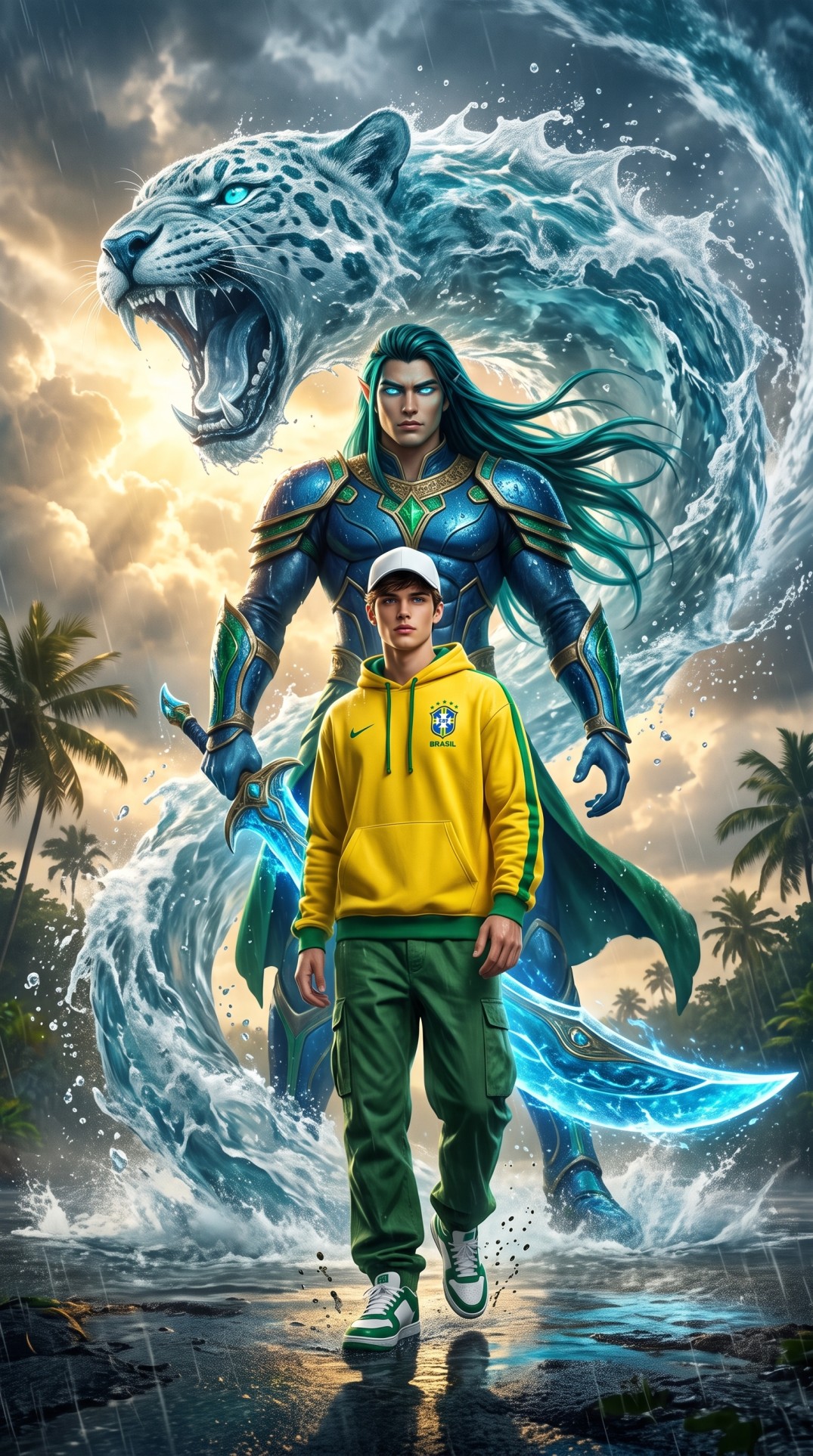 Brazil Team — Emerald Water Beast AI prompt artwork
