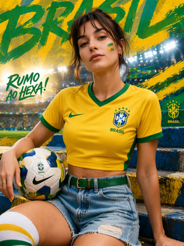Brazil football supporter poster
