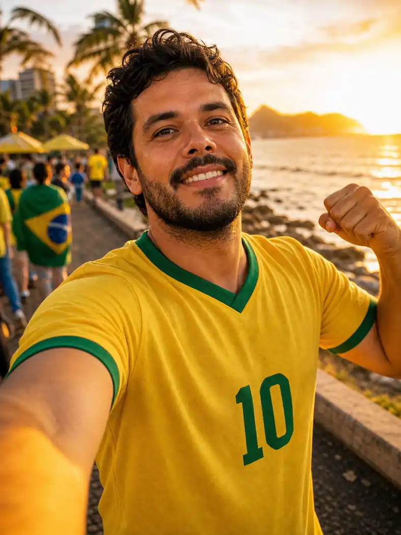Football fan taking a Selfie