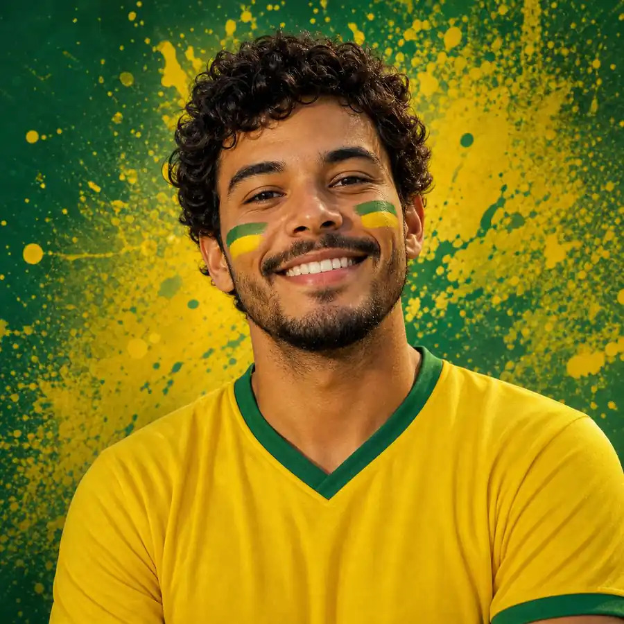 A smiling young football fan