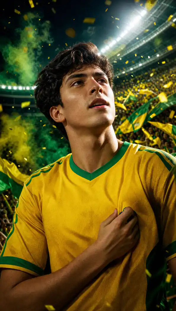 cinematic Brazil football poster