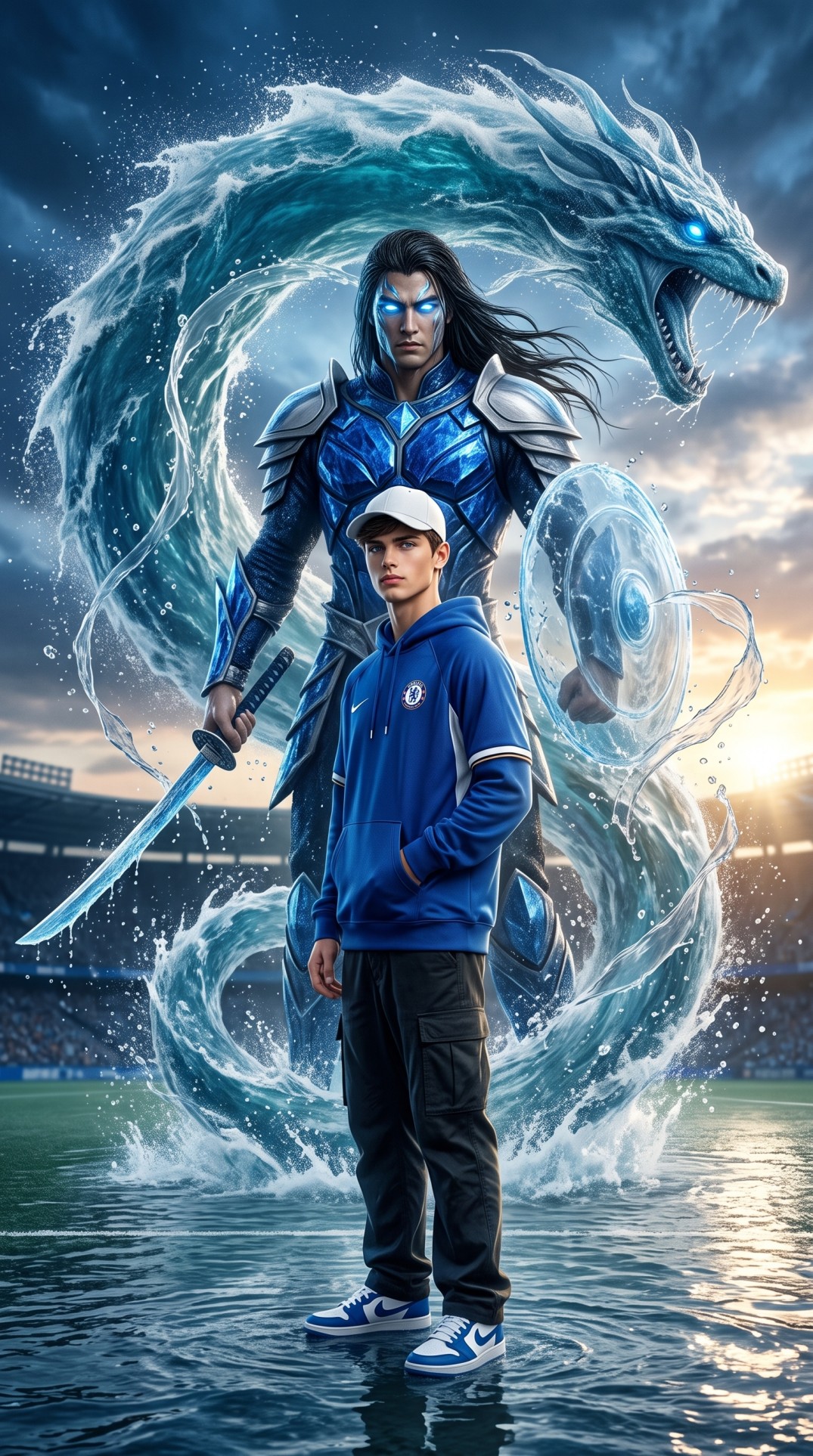 Chelsea FC — Royal Blue Water Guardian AI prompt artwork