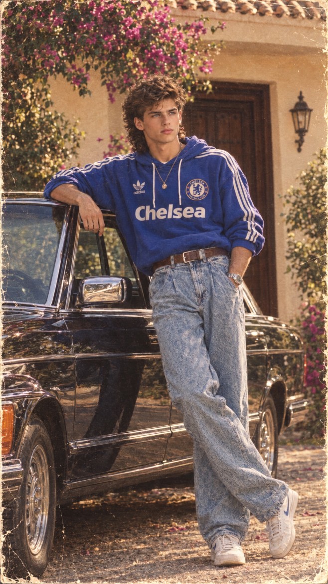 Retro Chelsea Style by a Classic Car