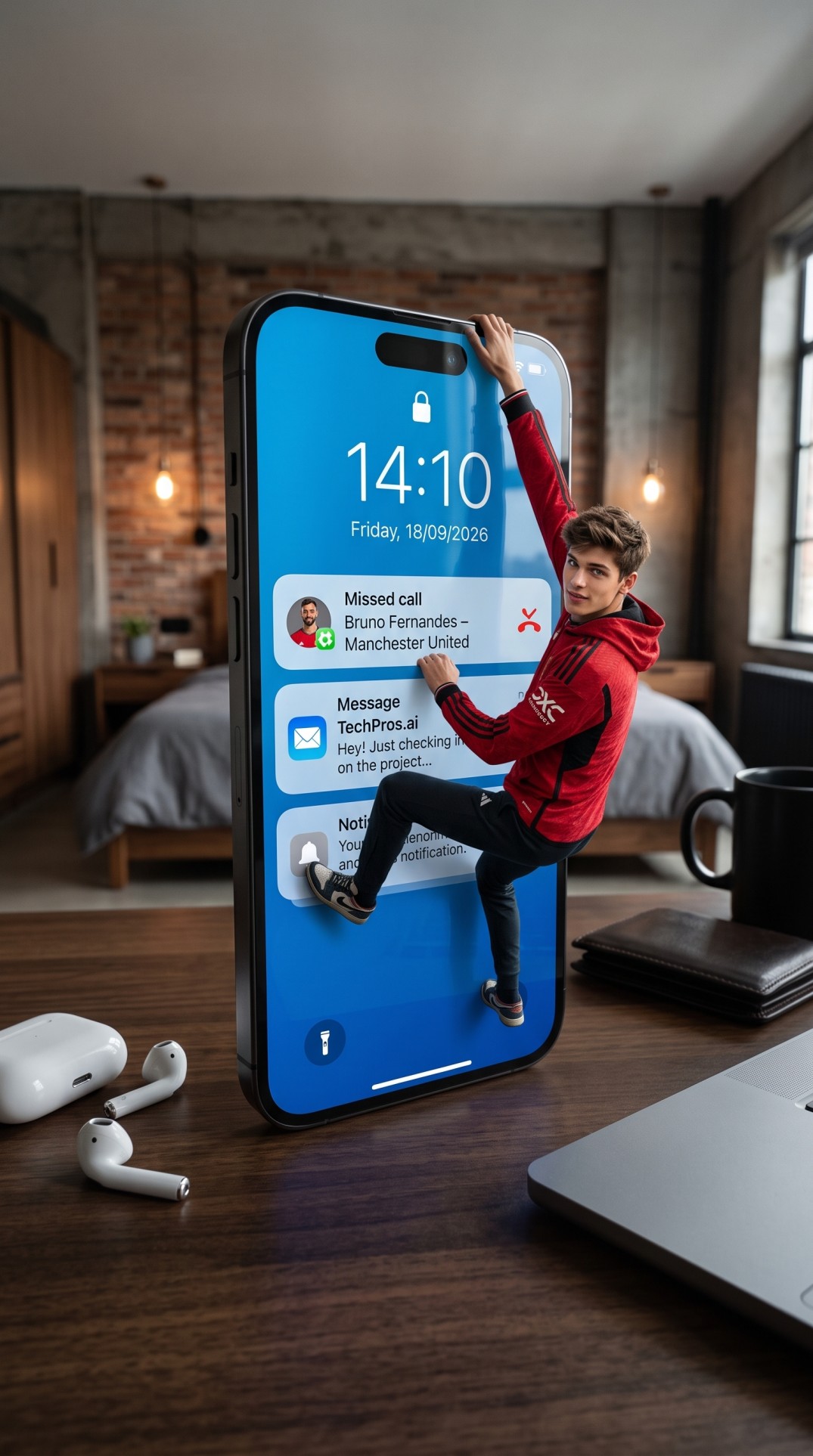 Manchester United – Bruno Fernandes Missed Call AI prompt artwork
