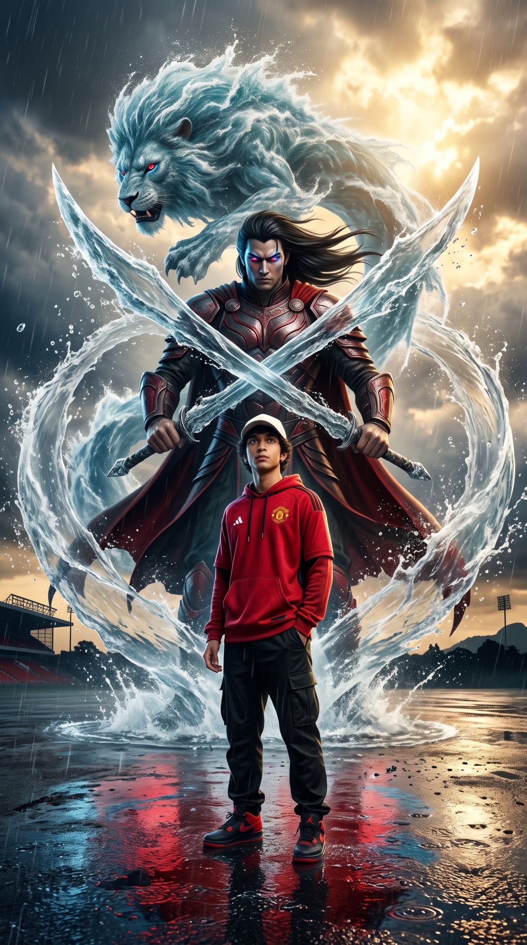 Manchester United — Red Tidal Dragon AI prompt artwork