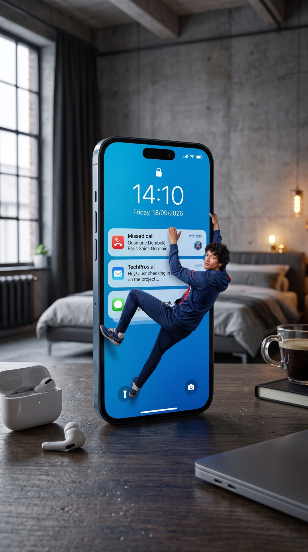 Paris Saint-Germain – Ousmane Dembélé Missed Call AI prompt artwork