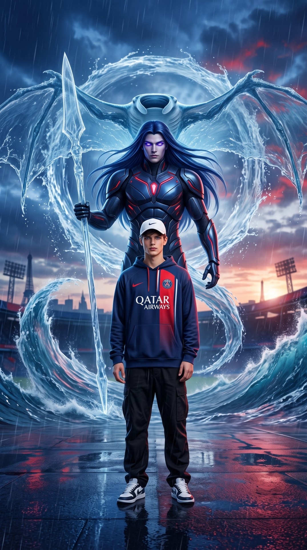 Paris Saint-Germain — Midnight Water Guardian AI prompt artwork