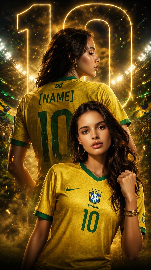 Brazil football supporter poster