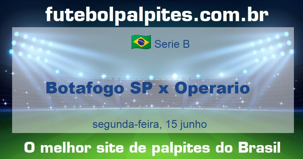 Botafogo SP x Operario Botafogo SP x Operario