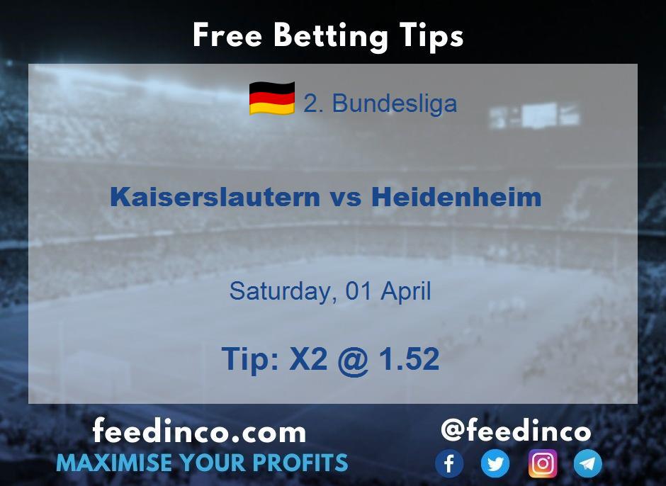 Kaiserslautern vs Heidenheim Prediction