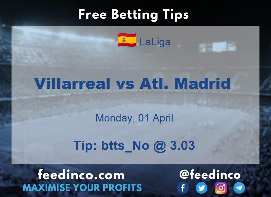 Villarreal vs Atl. Madrid Prediction