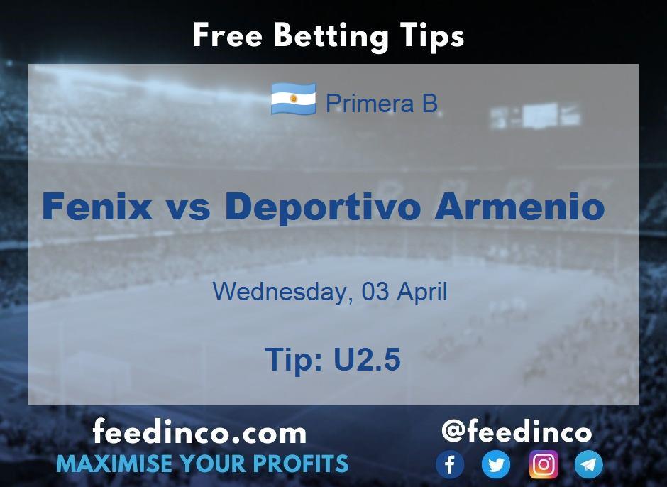 Fenix vs Deportivo Armenio Prediction