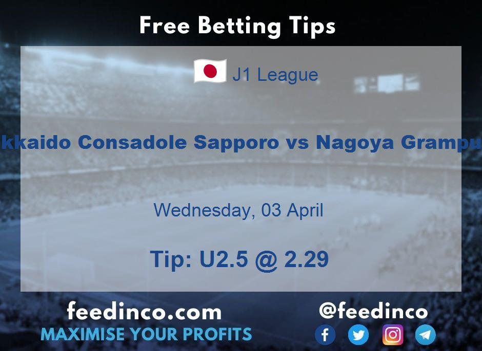 Hokkaido Consadole Sapporo vs Nagoya Grampus Prediction