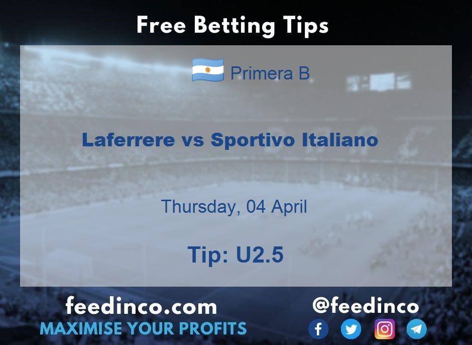 Laferrere vs Sportivo Italiano Prediction