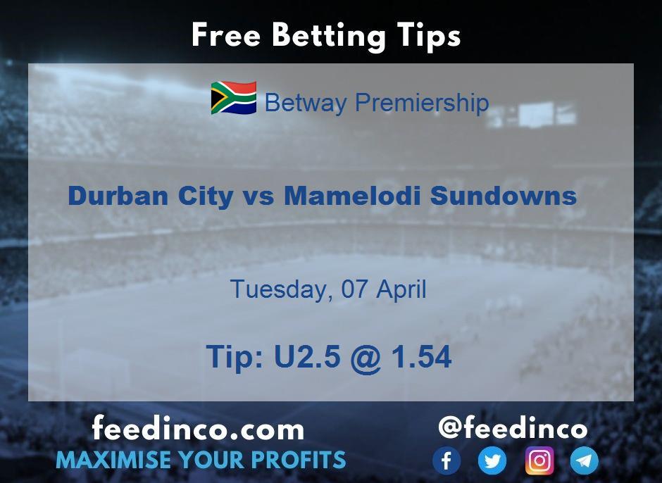 Durban City vs Mamelodi Sundowns Prediction