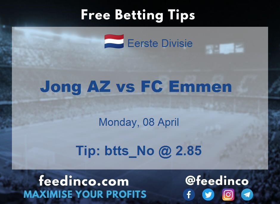 Jong AZ vs FC Emmen Prediction