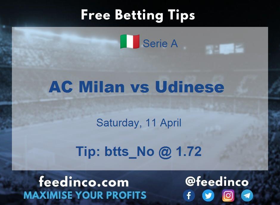 AC Milan vs Udinese Prediction