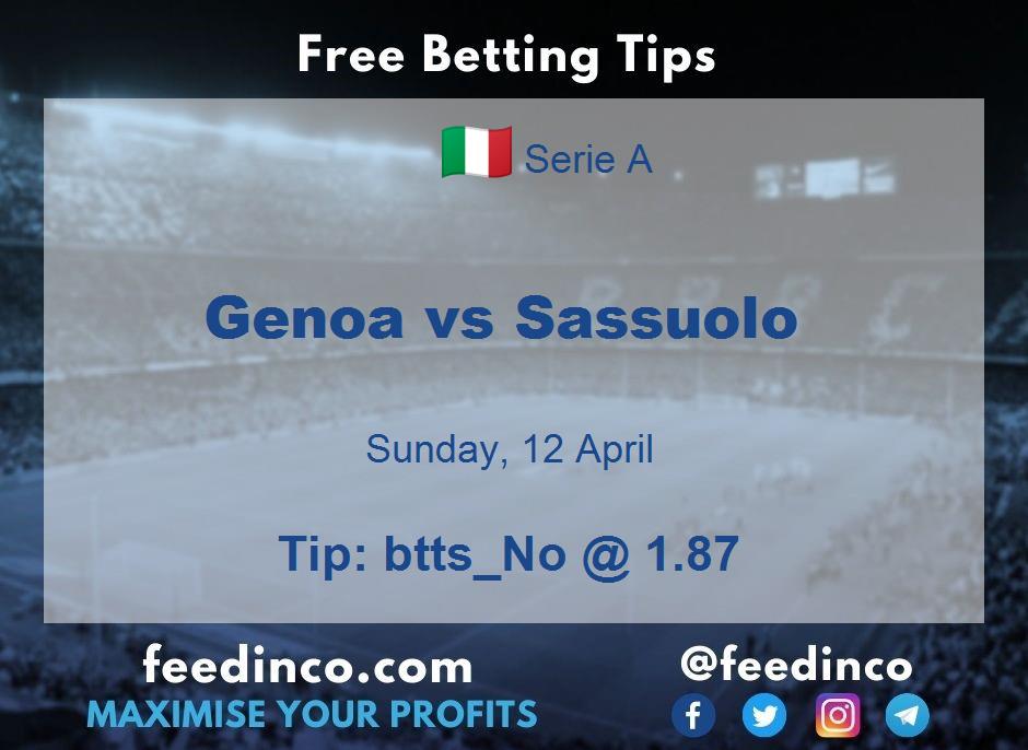 Genoa vs Sassuolo Prediction Genoa vs Sassuolo Prediction