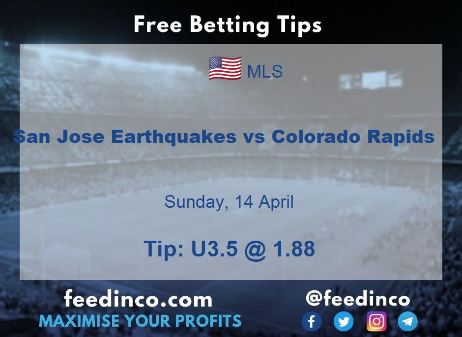 San Jose Earthquakes vs Colorado Rapids Prediction & Betting Tips (14 ...