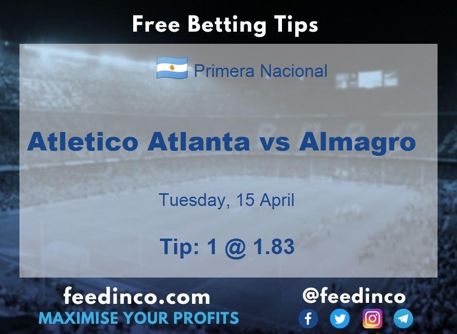 Atletico Atlanta vs Almagro Prediction