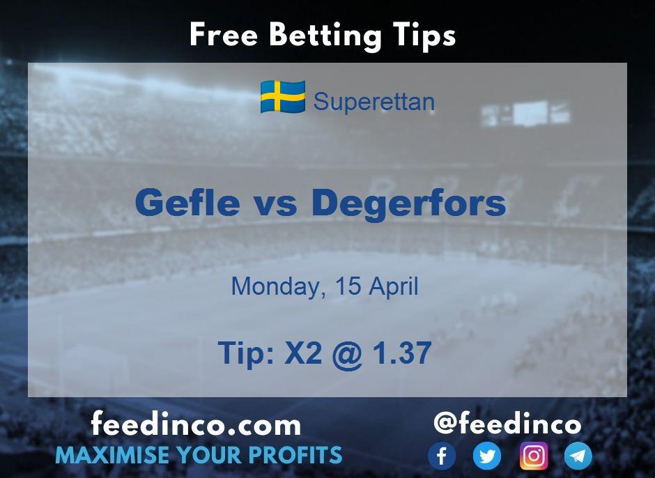 Gefle vs Degerfors Prediction