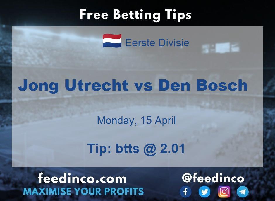 Jong Utrecht vs Den Bosch Prediction
