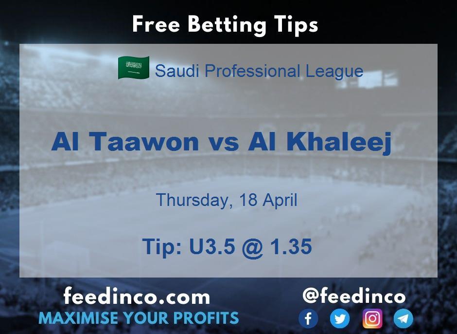 Al Taawon vs Al Khaleej Prediction