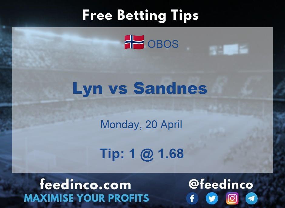 Lyn vs Sandnes Prediction Lyn vs Sandnes Prediction