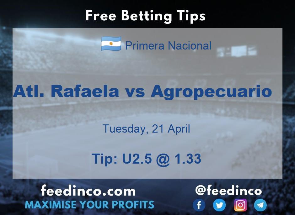 Atl. Rafaela vs Agropecuario Prediction