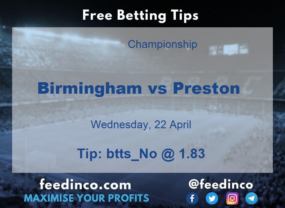 Birmingham vs Preston Prediction