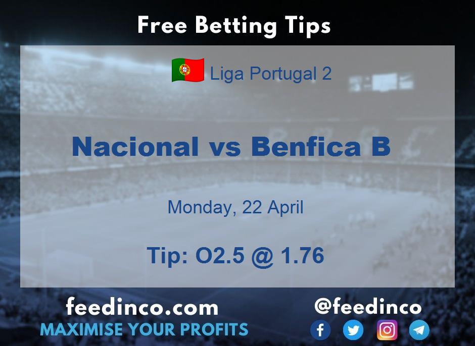 Nacional vs Benfica B Prediction