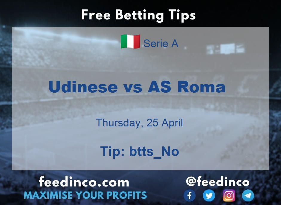 Udinese vs AS Roma Prediction