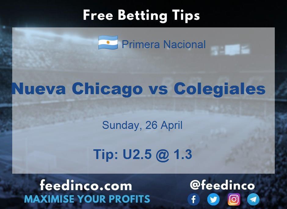 Nueva Chicago vs Colegiales Prediction