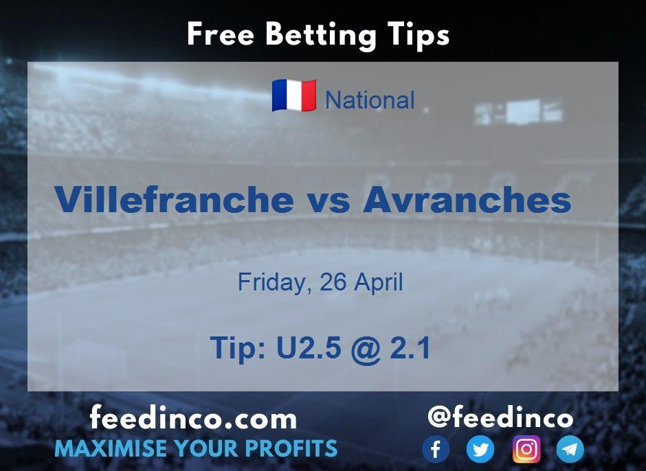 Villefranche vs Avranches Prediction